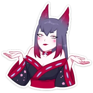 🤷‍♀ Anime, Manga, Gadis rubah, Kemonomimi, Gadis, Imut, Angkat bahu whatsapp sticker
