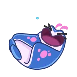 😂 cartoon, character, blue, animal, cute, happy telegram sticker