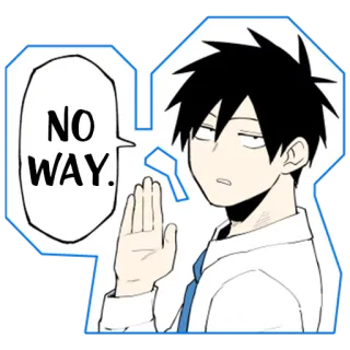 😒 NO WAY. Anime, Manga, Espressione, Impossibile, Cartone animato, Ragazzo whatsapp sticker