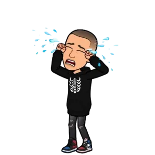 🌟 menangis, sedih, bitmoji, avatar, air mata telegram sticker