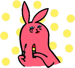 😊 Hase, Make-up, Schönheit, Kosmetik, Mascara, Lippenstift, Rosa, Süß whatsapp sticker