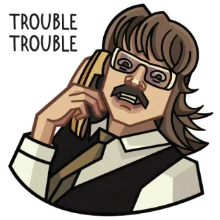 😬 TROUBLE
TROUBLE homme, lunettes, moustache, téléphone, en colère, parler whatsapp sticker