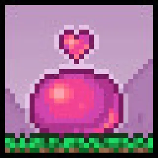 💕 juego, baba, rosa, corazón, pixel art telegram sticker