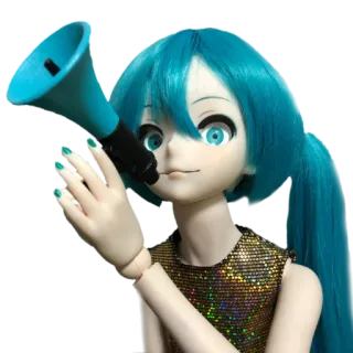 📣 Hatsune Miku Аниме, Кукла, Вокалоид, Персонаж, Музыка telegram sticker