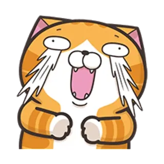 🐵 고양이, 울음, 슬픈, 감정적, 만화, 스티커 telegram sticker