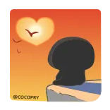 😔 @COCOPRY закат, любовь, птицы, милый, силуэт, одиночество, искусство, иллюстрация telegram sticker