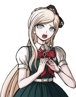 😧 Sonia Nevermind Danganronpa Anime, Personnage, Danganronpa, Sonia Nevermind, Cheveux blonds, Ruban telegram sticker