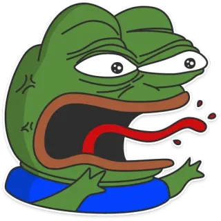 🐸 Pepe the Frog 佩佩, 青蛙, 表情包, 网络迷因, 卡通, 绿青蛙, 表情, 悲伤 telegram sticker
