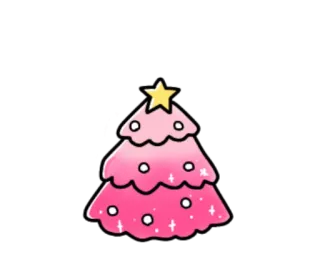 🎃 рождество, ёлка, розовый, милый, звезда, праздник, сезонный whatsapp sticker