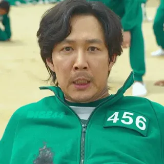 😐 456 Squid Game, Drama coréen, Lee Jung-jae, 456, Personnage whatsapp sticker