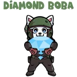 💎 DIAMOND BOBA Tier, Militär, Soldat, Helm, Diamant, Figur telegram sticker