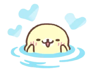 💝 Desenho animado, Fofo, Animal, Água, Natação telegram sticker