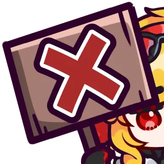 ❌ キャラクター, 漫画, サイン, シンボル whatsapp sticker