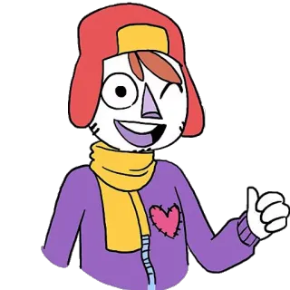 👍 만화, 캐릭터, 좋아요, 미소, 하트 telegram sticker