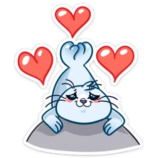 🥰 segel, hati, imut, hewan, cinta telegram sticker