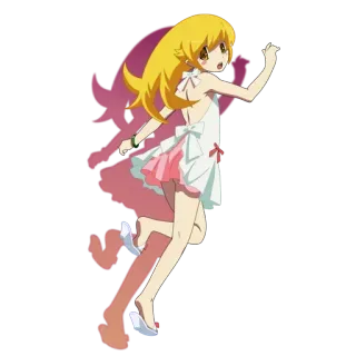 😃 Shinobu Oshino Monogatari Аниме, Каваий, Милый, Блондинка, Синобу Осино, Monogatari telegram sticker