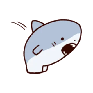 😩 shark, cute, cartoon, animal, sea creature, fish telegram sticker