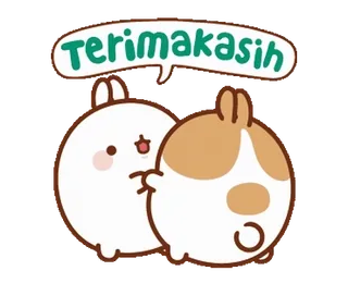 🥰 Terimakasih merci, mignon, lapin, dessin animé, kawaii, amitié telegram sticker