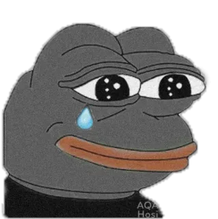 🥲 Pepe the Frog pepe, kikker, meme, verdrietig, huilen, internet meme telegram sticker