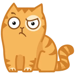 😒 cat, animal, orange, sticker, cartoon telegram sticker