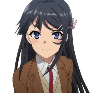 👋 Mai Sakurajima Rascal Does Not Dream of Bunny Girl Senpai Anime, Ragazza, Carina, Uniforme scolastica, Mai Sakurajima telegram sticker