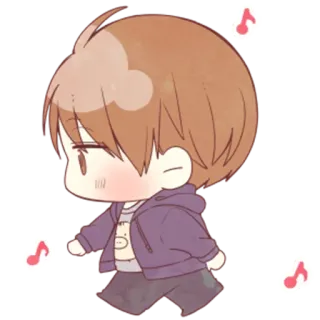 🚶 Аниме, Мультфильм, Чиби, Милый, Каваий, Музыка telegram sticker
