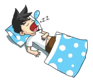 💤 tidur, ranjang, sakit, istirahat, kartun, lelah telegram sticker
