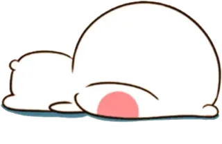 😔 cute, cartoon, character, sleepy, kawaii, animal telegram sticker