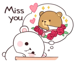 🐵 Miss you lindo, oso, amor, romance, te extraño, dibujos animados telegram sticker