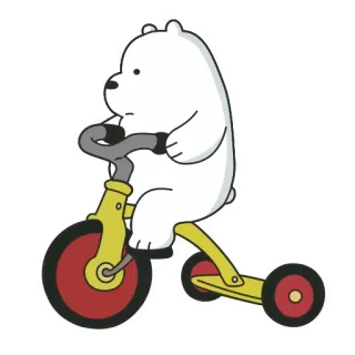 👶 Ice Bear We Bare Bears desenho animado, urso, triciclo, urso polar, We Bare Bears, urso polar telegram sticker