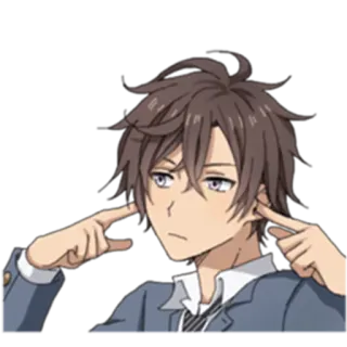 😗 anime, character, ears, boy, portrait telegram sticker