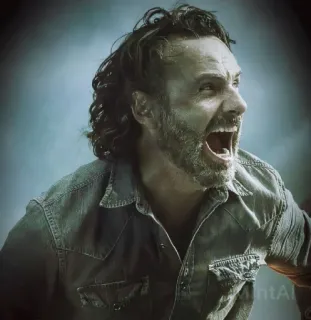 🤬 Rick Grimes The Walking Dead Рик Граймс, Зомби, Ходячие мертвецы, AMC, Сериал, Ужасы whatsapp sticker