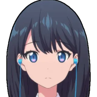 🎵 Anime, Mädchen, Charakter, Kopfhörer, Porträt telegram sticker
