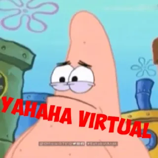 😀 Patrick Star SpongeBob SquarePants YAHAHA VIRTUAL Cartoon, Patrick, Spongebob, Seestern, Yahaha, Virtuell telegram sticker