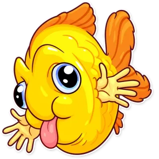 🤪 ryba, naklejka, słodki, kreskówka, zwierzę, emoji telegram sticker