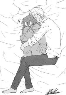 💞 couple, câlin, amour, relation, manga, anime, affection telegram sticker