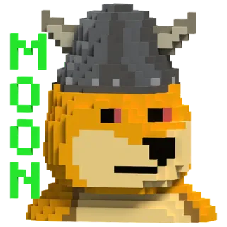 🤩 MOON doge, lune, cryptomonnaie, voxel, crypto, mème, chien telegram sticker