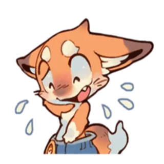 😊 vos, dier, cartoon, schattig, grappig, harig telegram sticker