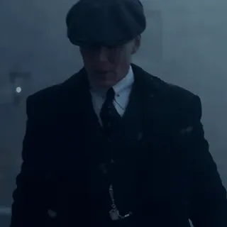 🙂 Thomas Shelby Peaky Blinders hombre, retrato, abrigo, Peaky Blinders, Thomas Shelby, personaje, boina whatsapp sticker