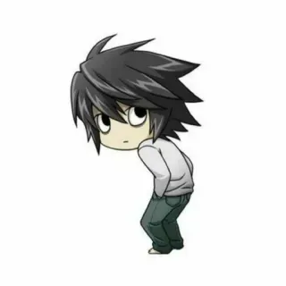 😑 L Lawliet Death Note Anime, Detective, Manga, Chibi, L telegram sticker