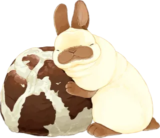🐰 Tier, süß, Hase, Haustier, braun, cremefarben whatsapp sticker