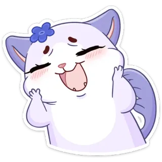 ☺️ cat, cute, sticker, kawaii, cartoon, adorable, happy whatsapp sticker