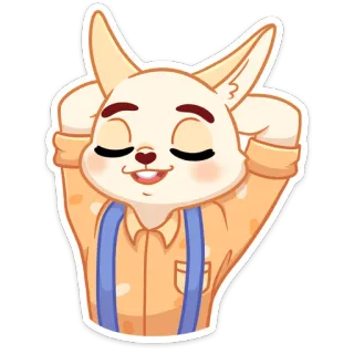 ☺️ coelho, raposa, animal, desenho animado, fofo, feliz, relaxado telegram sticker