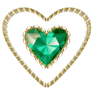 ❤ сердце, изумруд, самоцвет, золото, ювелирные изделия, любовь, украшение telegram sticker