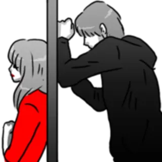 😔 Anime, Manga, Coppia, Triste, Relazione, Cartone animato telegram sticker
