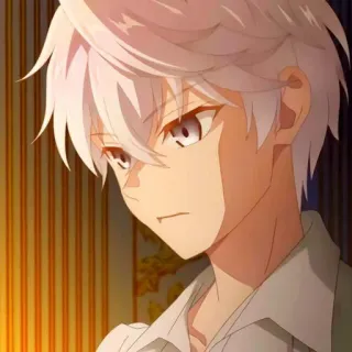 😔 Anime, Nam, Tóc trắng, Nghiêm túc, Đẹp trai telegram sticker
