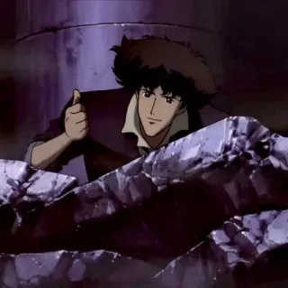 🚀 Spike Spiegel Cowboy Bebop 애니메이션, 스파이크 스피겔, 카우보이 비밥, 좋아요 whatsapp sticker