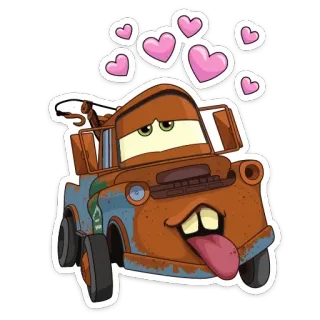 ❤️ Mater Cars Dibujos animados, Grúa, Vehículo, Oxidado, Animación, Disney, Pixar telegram sticker