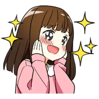 🤔 Anime, Dziewczyna, Słodkie, Szczęśliwy, Iskierka telegram sticker