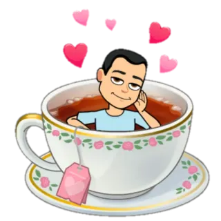 ❤ Bitmoji, té, corazón, taza, relajante telegram sticker